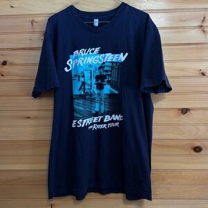 American Apparel Bruce Springsteen The River Tour 2016 Black Graphic T-Shirt XL